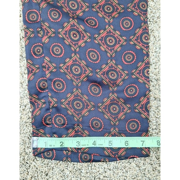 Club Monaco Women Printed Twill Pull on Pants‎ Navy Blue Coral Size 0 - Picture 6 of 8